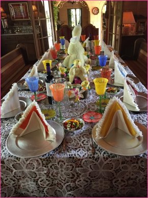 One of five tables at Easter